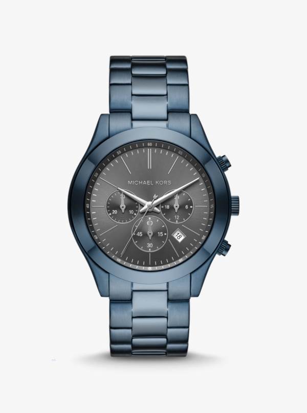 Panske Oversized Hodinky Michael Kors Oversized Slim Runway Blue-Tone Námornícka Modrá - Hodinky Michael Kors Nejlevnejsi | DOSFZ-4365